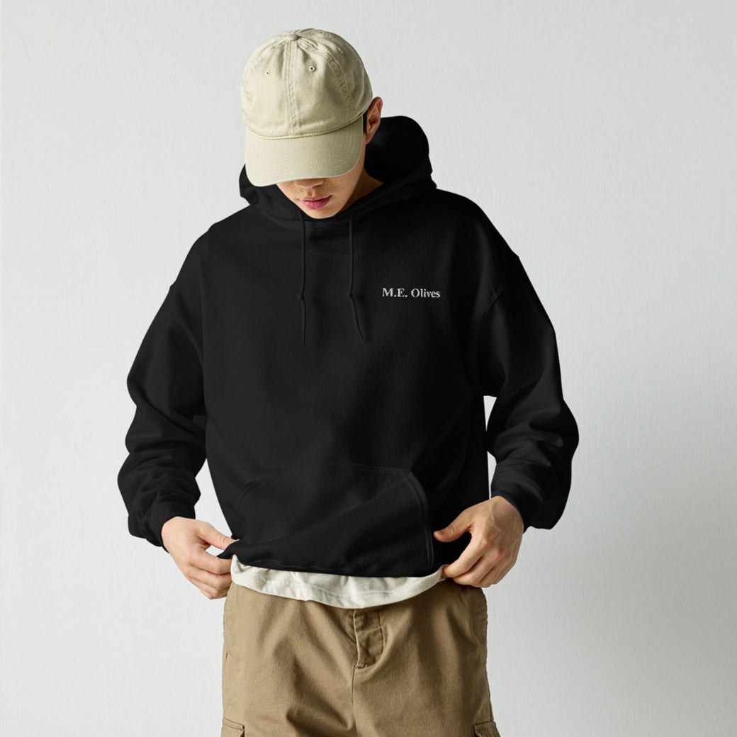 Embroidered M.E. Olives Hoodie & Palestine Map Embroidered Wrist Detail