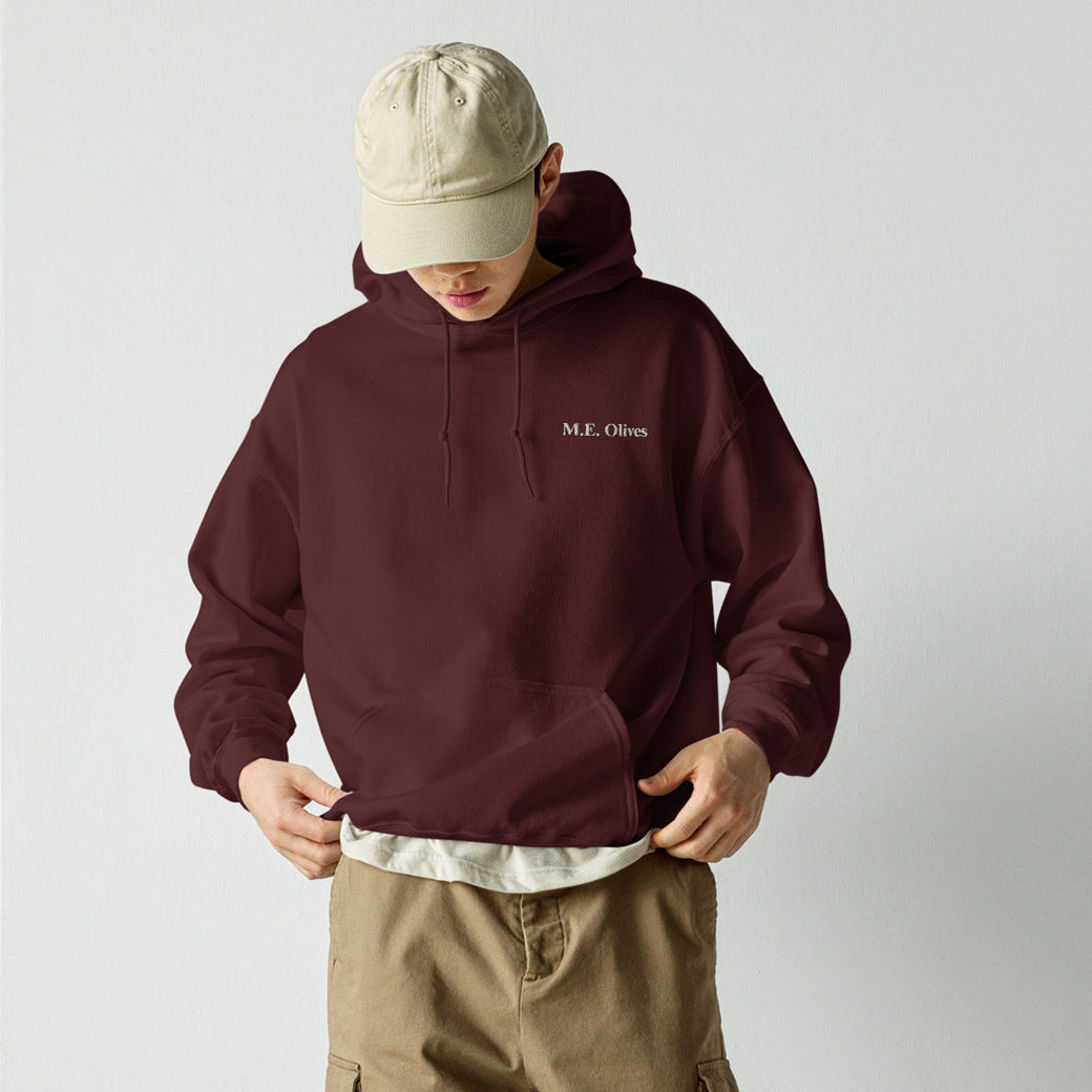 Embroidered M.E. Olives Hoodie & Palestine Map Embroidered Wrist Detail