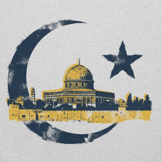 Al-Aqsa Dome Hoodie by Me Olives featuring the golden Dome of the Rock in Jerusalem