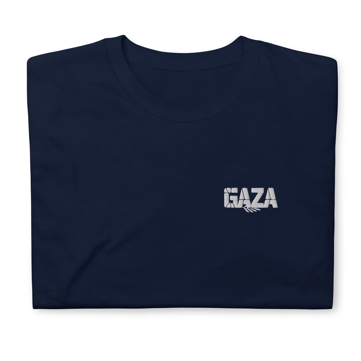 Embroidered Gaza Palestine shirt in navy