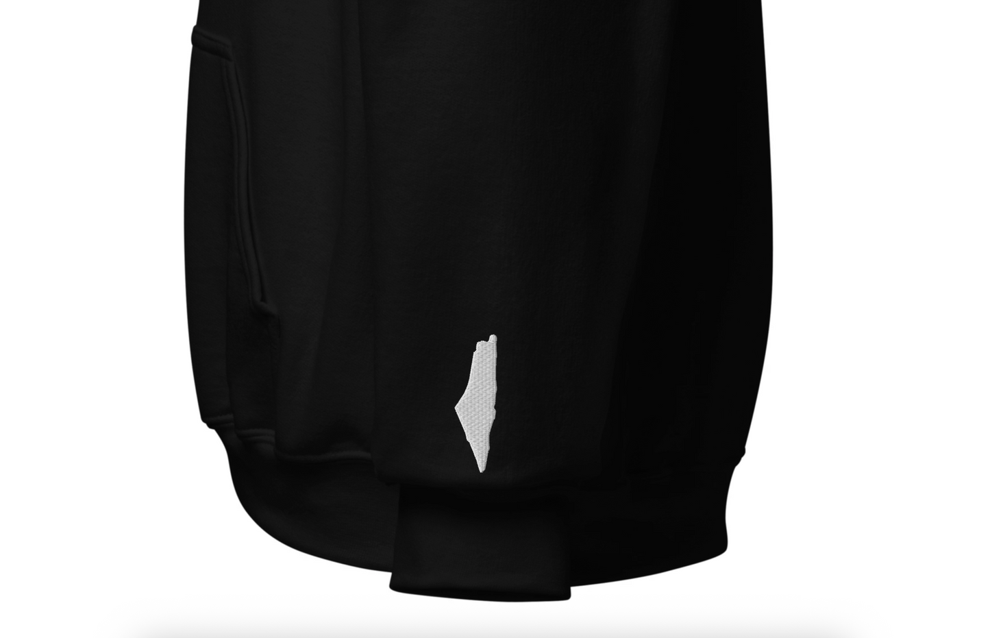 Embroidered M.E. Olives Hoodie & Palestine Map Embroidered Wrist Detail