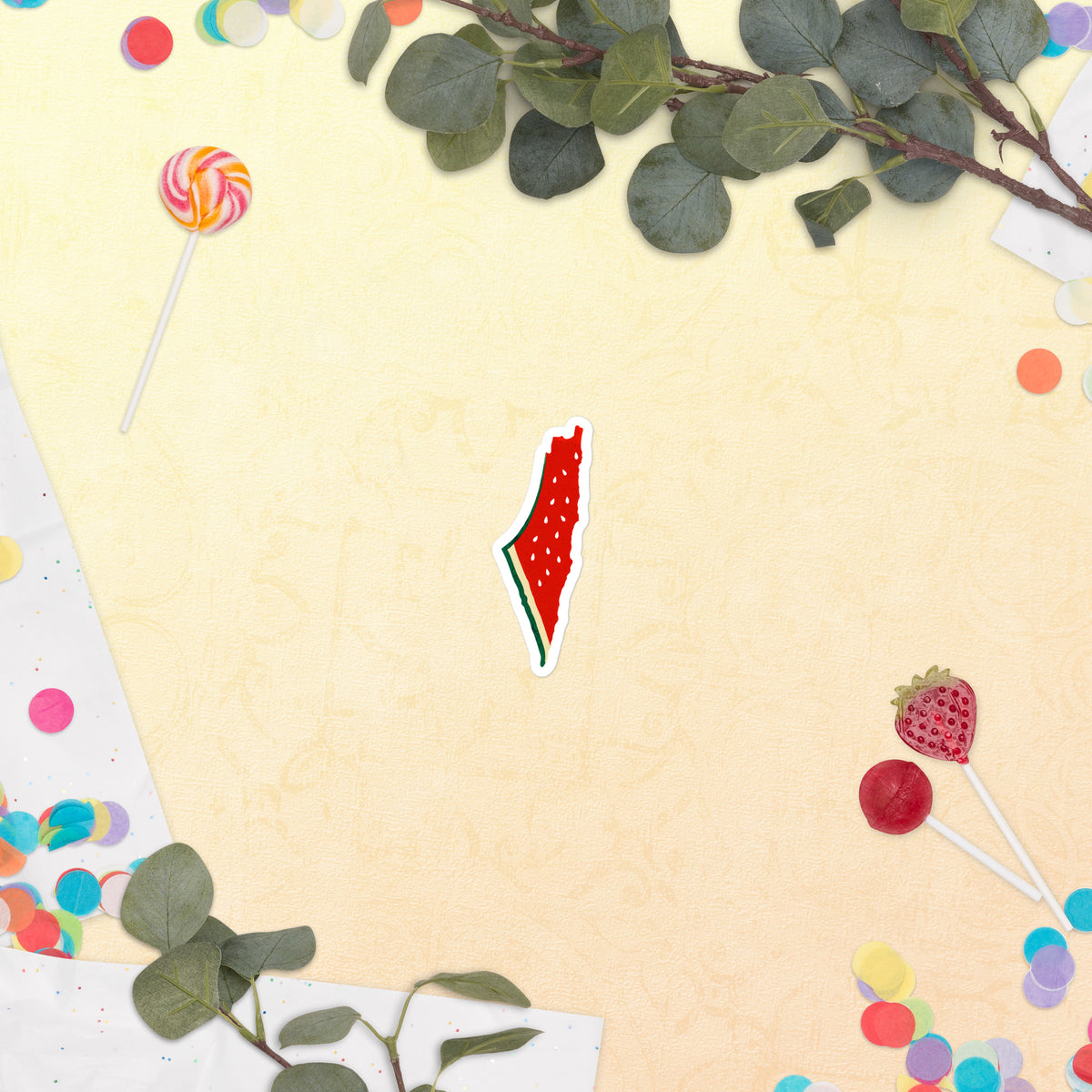 Watermelon map of Palestine sticker – Me Olives (5)