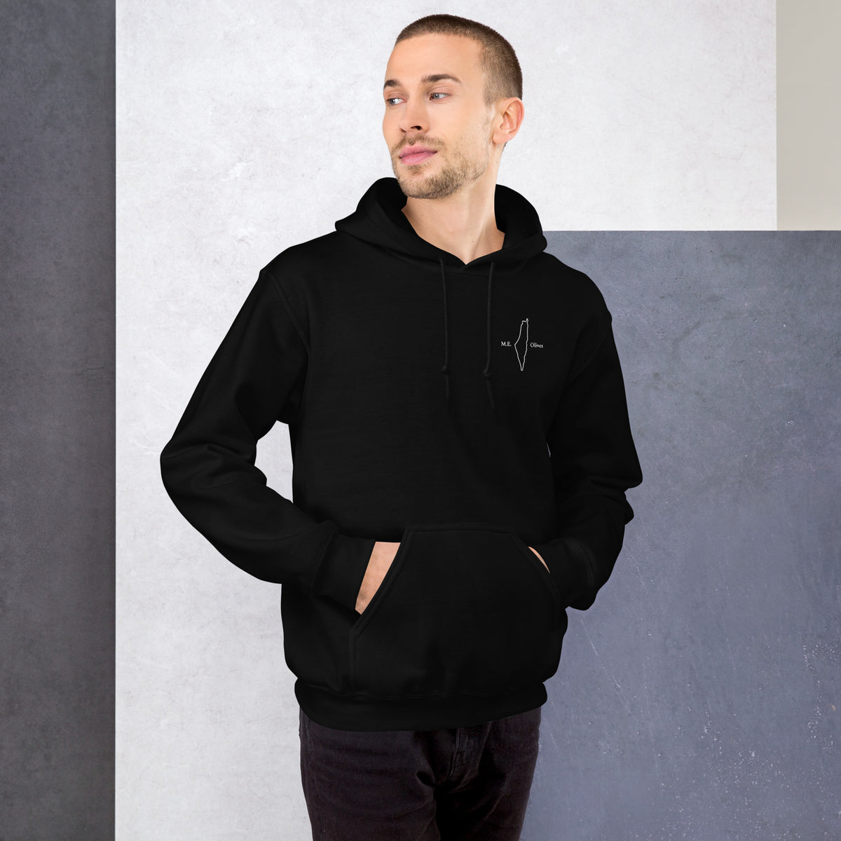 M.E. Olives Chest Embroidery Hoodie – Map of Palestine – Me Olives