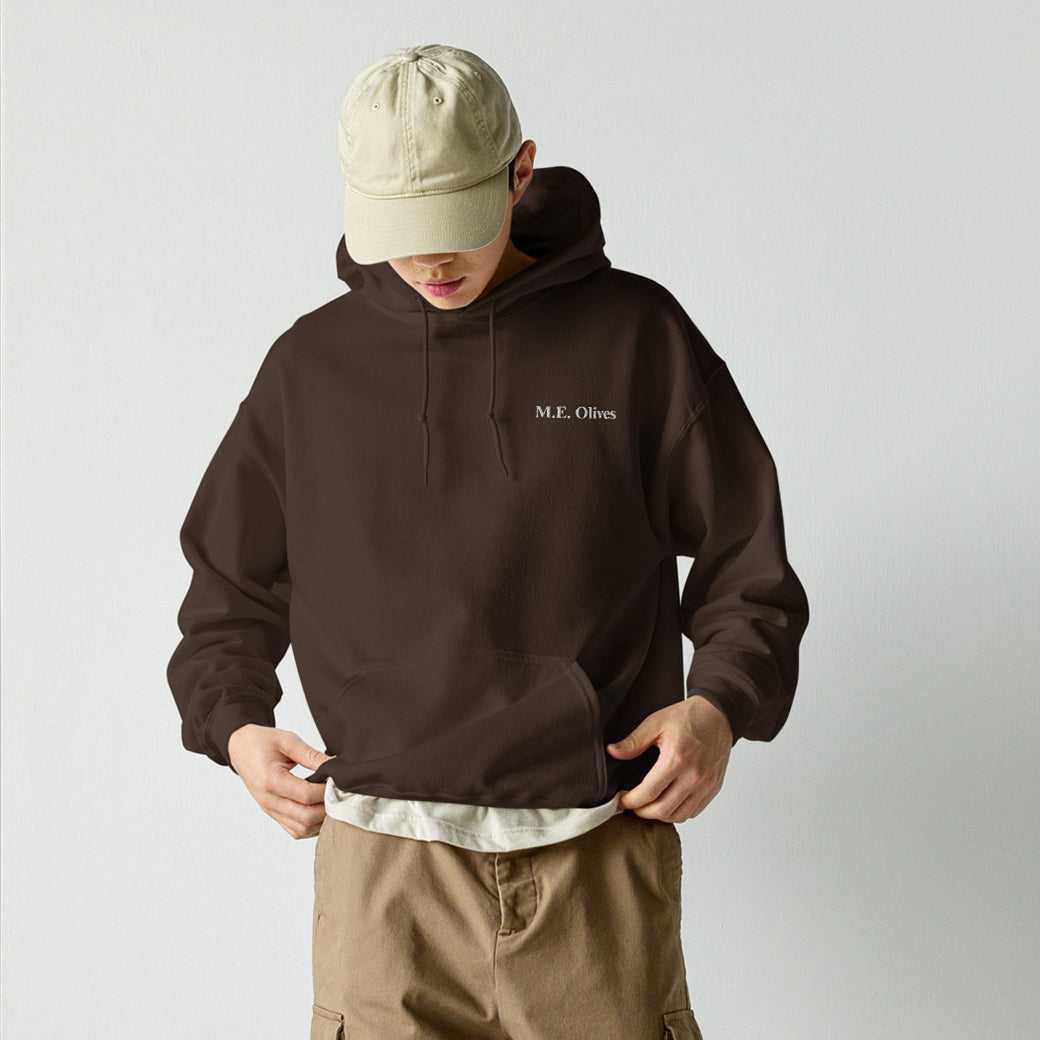 Embroidered M.E. Olives Hoodie & Palestine Map Embroidered Wrist Detail