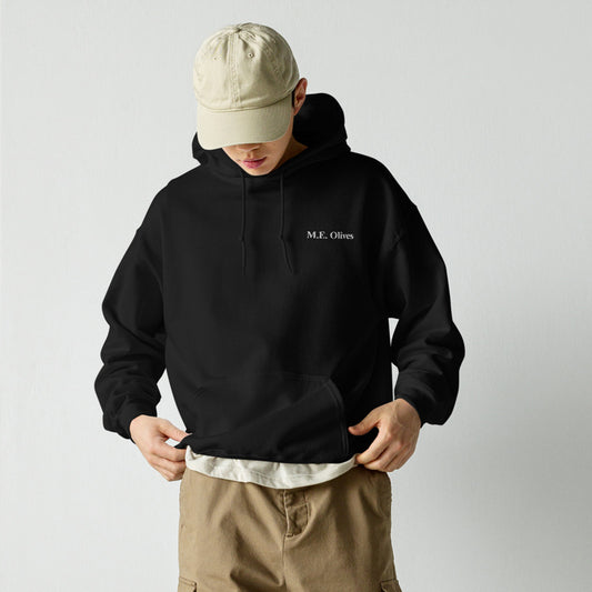 Embroidered M.E. Olives Hoodie & Palestine Map Embroidered Wrist Detail