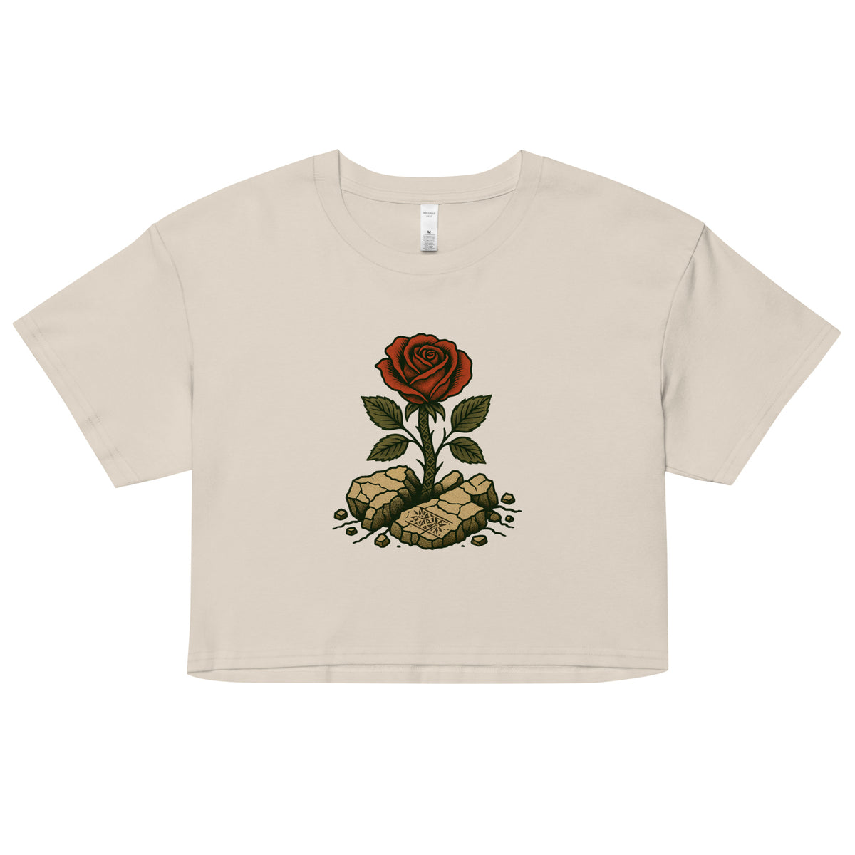 Women's Palestine crop top with Arabic حتى الورد يقاوم (Even the Roses Resist) – Me Olives (17)
