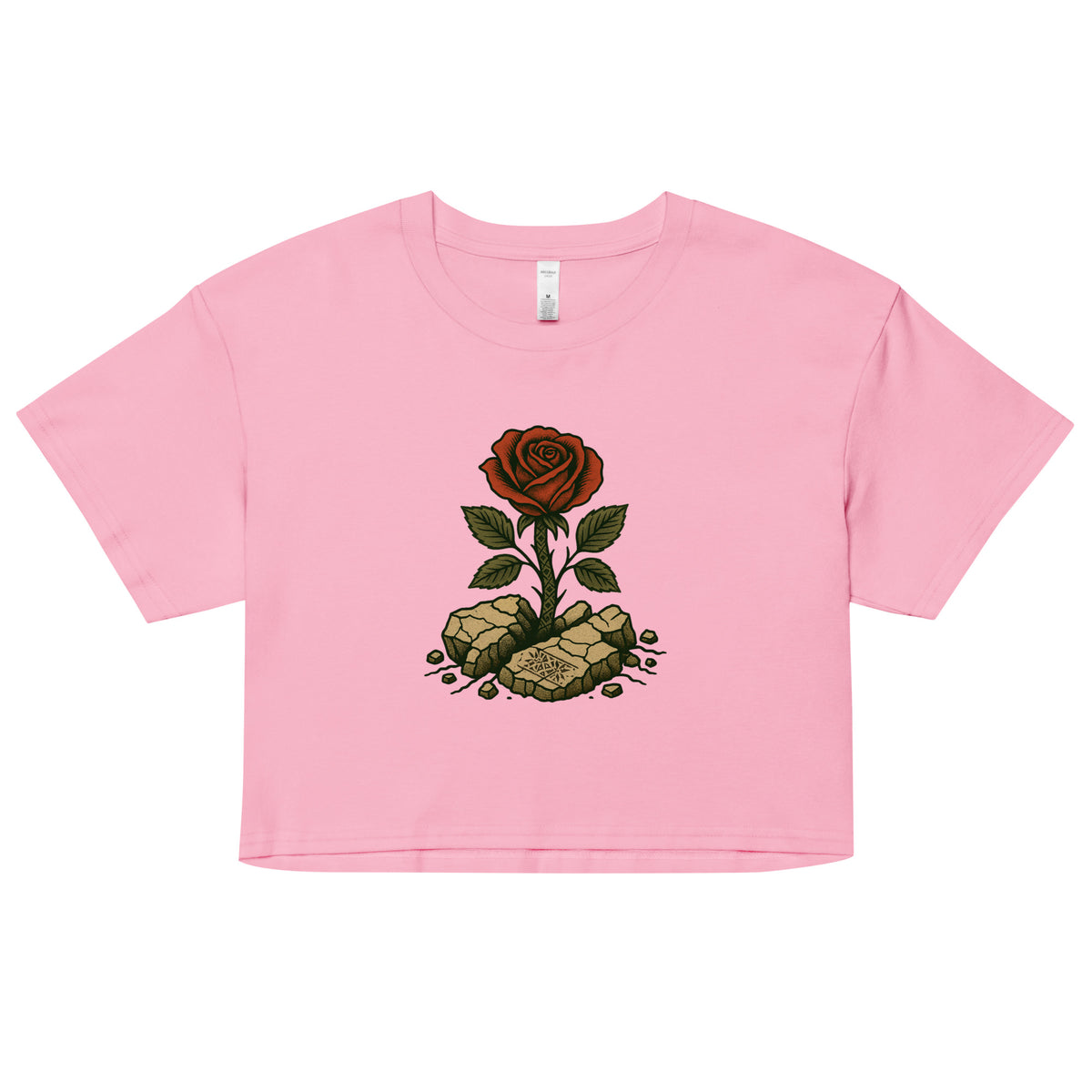 Women's Palestine crop top with Arabic حتى الورد يقاوم (Even the Roses Resist) – Me Olives (9)
