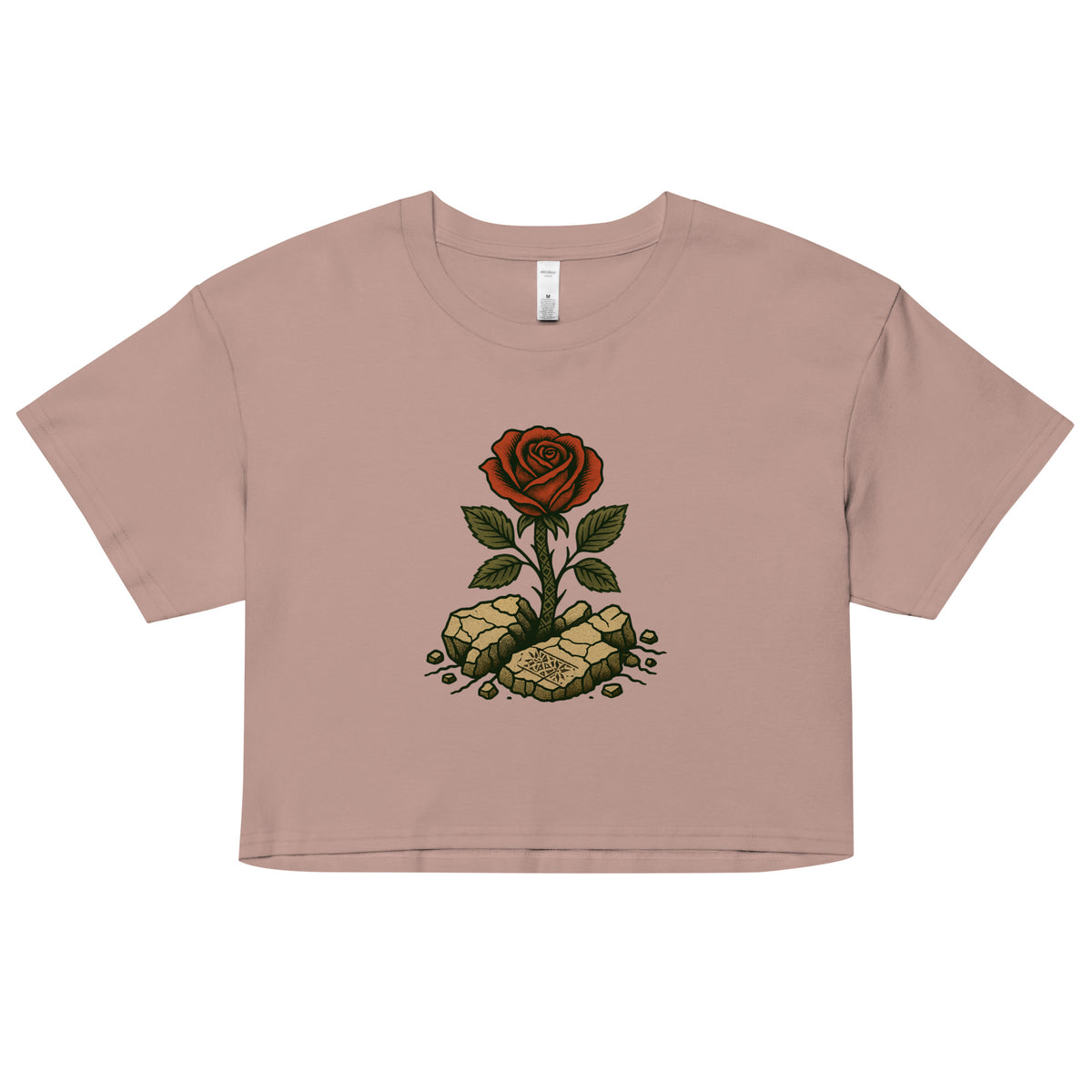 Women's Palestine crop top with Arabic حتى الورد يقاوم (Even the Roses Resist) – Me Olives (11)