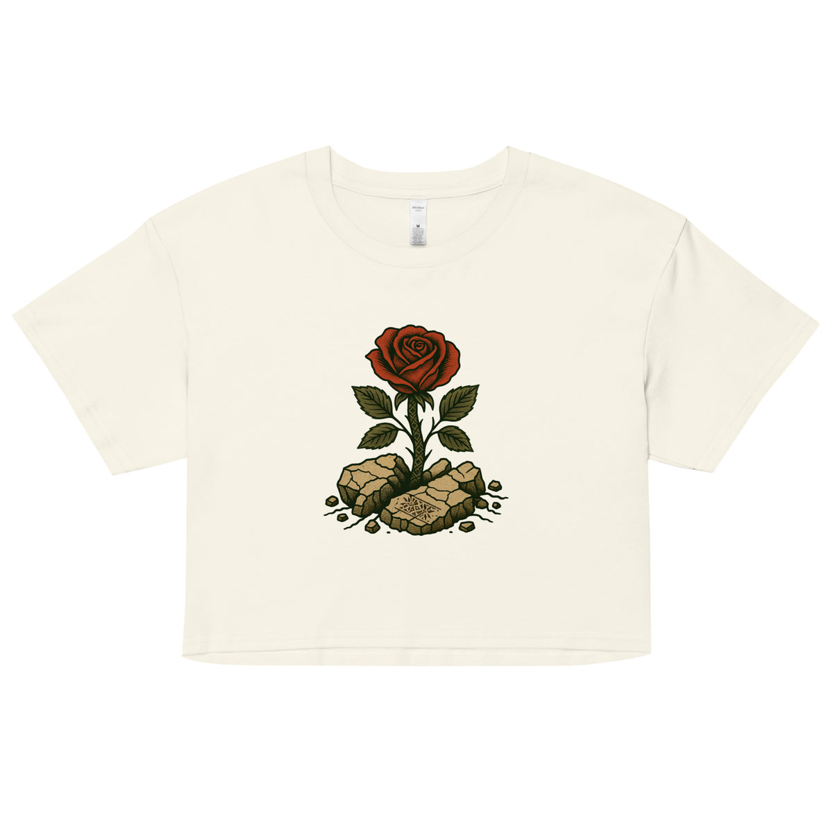 Women's Palestine crop top with Arabic حتى الورد يقاوم (Even the Roses Resist) – Me Olives (15)