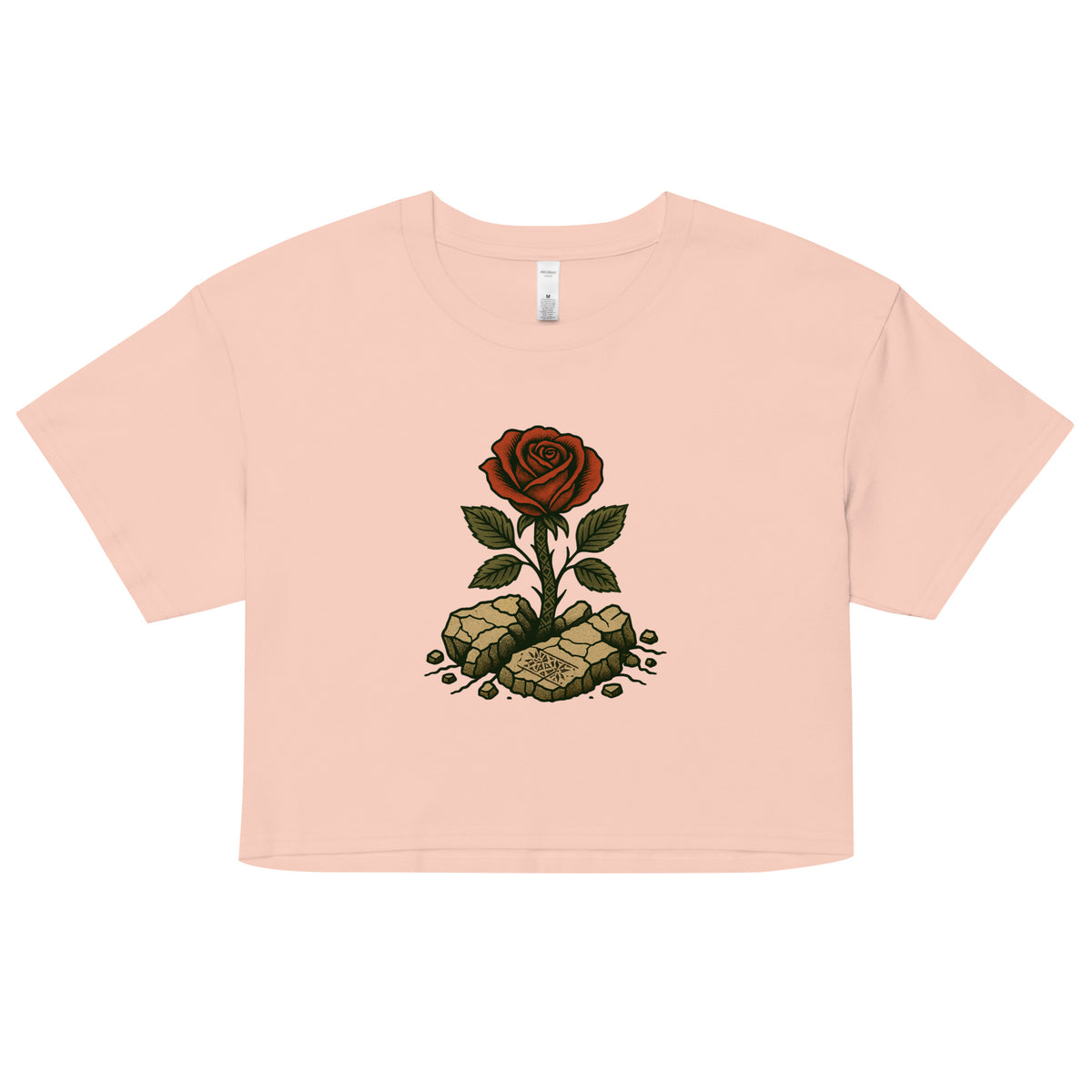 Women's Palestine crop top with Arabic حتى الورد يقاوم (Even the Roses Resist) – Me Olives (13)